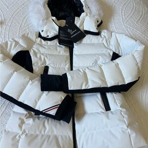 Moncler White and Black Puffer Jacket size 1 (xs)